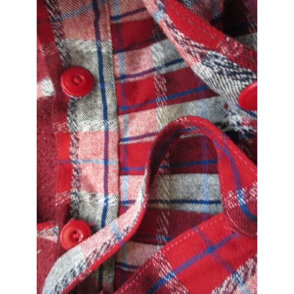 6/7 22" Waist Vintage Girl's Suspender Shorts Red Wool Plaid Pleated 1950's MCM - Picture 8 of 9